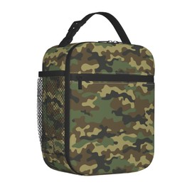 Green Camo Lunch Bags For Men Women Boys Girls Reusable Tote Lunch Bags For Office Work School Picnic Camping Thermal Insulation And Cold Preservation