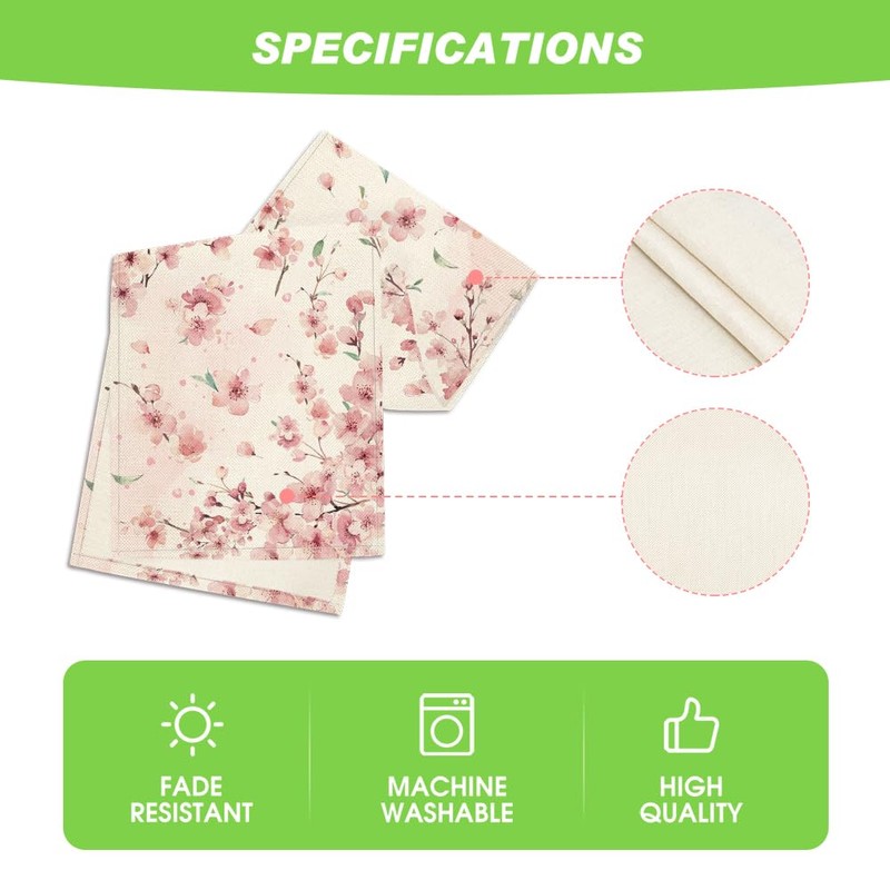 Artoid Mode Cherry Blossoms Branches Spring Table Runner, Seasonal Summer