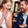 Homirty Heart Shape Ring Box with LED Light, Jewelry Display