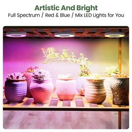 Mosthink Ceiling Grow Lights for Indoor Plants, 192 LEDs Plant Light Full Spectrum, Under Cabinet Plant Growing Lamp with Auto Timer, 10 Dimmable Levels, 3 Modes with Transparent Cover,Corded