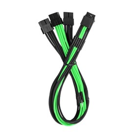 CableMod ModMesh Pro 12V-2x6 12VHPWR StealthSense PCIe Extension (Black + Light Green, 16-pin to Triple 8-pin, 45cm)