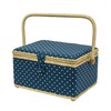 SINGER Large Sewing Basket Floral Bird Print with Matching Zipper