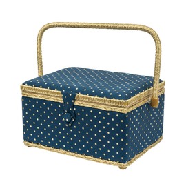 SINGER Large Sewing Basket Floral Bird Print with Matching Zipper Pouch