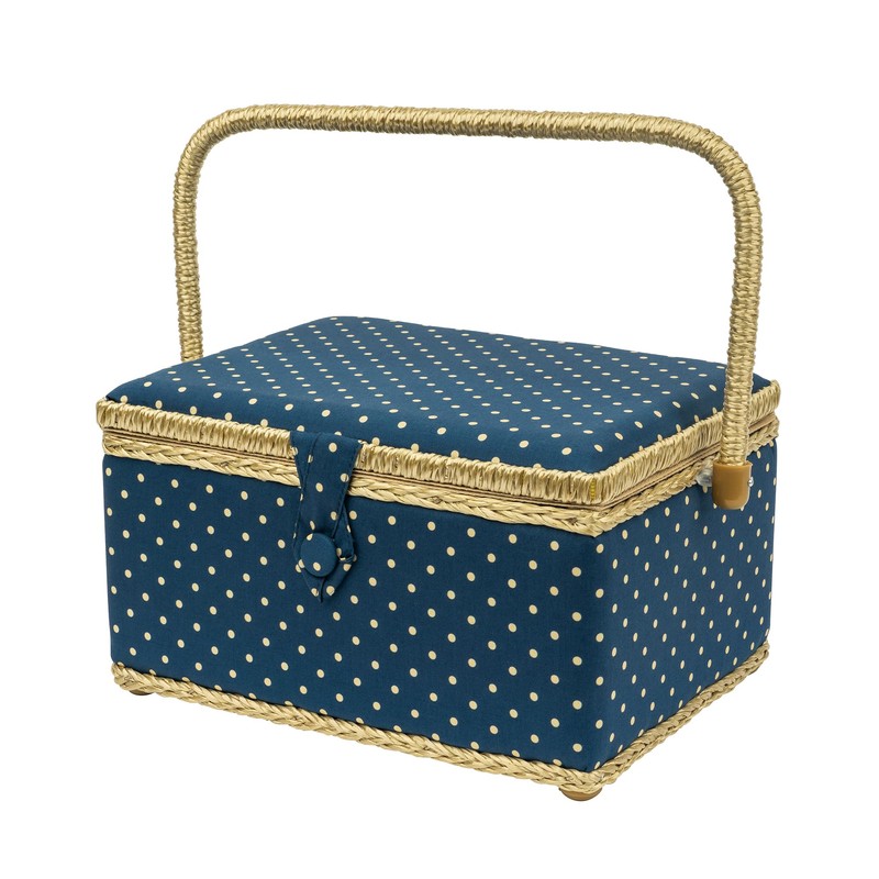 SINGER Large Sewing Basket Floral Bird Print with Matching Zipper