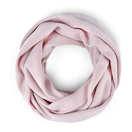 Neverless® Women's Loop Scarf, Knitted Scarf, Tube Scarf, Fine Knit, Plain, scarf pink