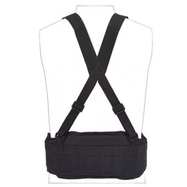SINAIRSOFT Tactical Waist Belt with X-Shaped Suspenders Free Straps Airsoft Combat Padded Molle Belt Black