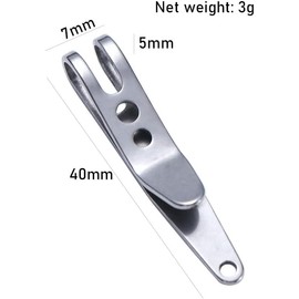 Silver Mini Pocket EDC Clip Small Mountaineering Hook, Stainless Steel Pocket Clip Key Buckles Flashlight Clip Outdoor Gadgets Keychain Carabiners