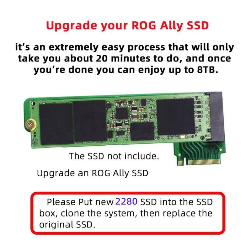chenyang 2 Pack ROG Ally Gaming Internal M.2 NVME M-Key