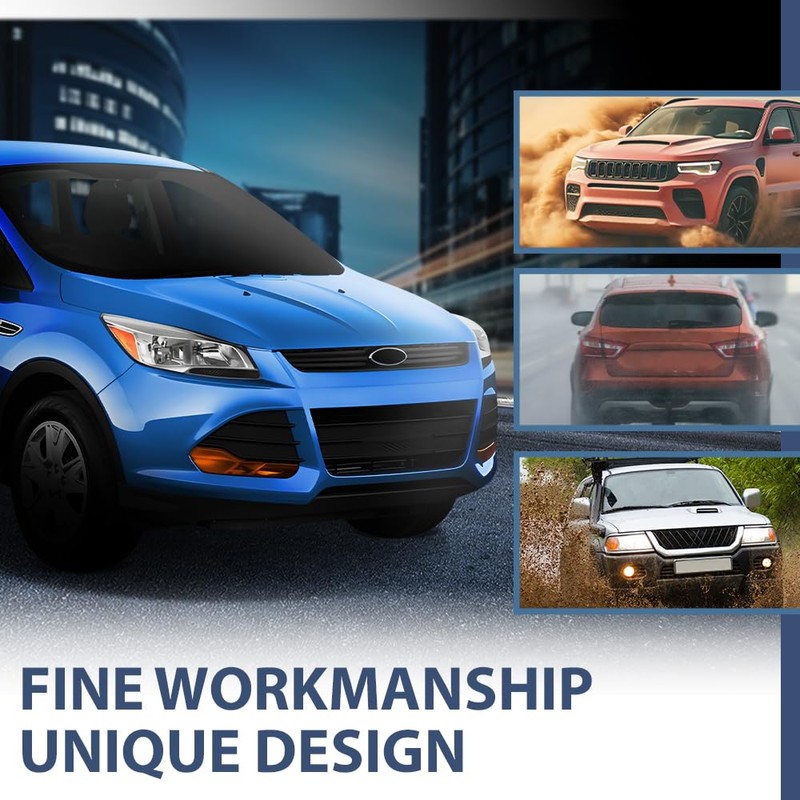 PIT66 Front Bumper Lower Grille Insert, Compatible With Ford Escape