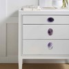 Amogeeli 4pcs Amethyst Stone Cabinet Knobs with Screws, Oval Shape