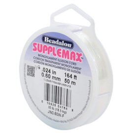Beadalon Monofilament Illusion Cord, Nylon, 0.6 mm / .24 in-50 m / 164 ft