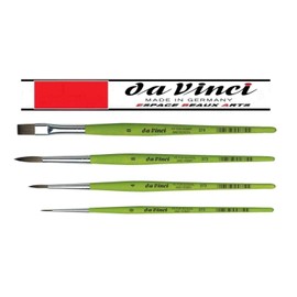 Da Vinci 373 Series Brush Round Synthetic 0, 4, 8. Series 374 Synthetic Hair Flat Brush, 8. (Set of 4)