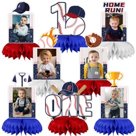 Baseball 1st Birthday Decorations, Rookie of The Year 1st Birthday Decorations Honeycomb Centerpiece for Table, Baseball 1st Birthday Decorations for Boys Photo Table Centerpiece Party Supplies