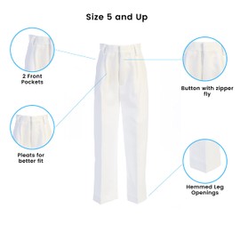 Boys White Dress Pants - Baby & Toddler Boys Dress Pants - White Pants for Boys - Husky Kids Suit Pants Slacks Size 18 Months