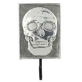 Silver-Tone Skull Wall Hanger | Gothic Wall Décor for Home, Office, Bedroom | Hat, Coat, Scarf, and Jewelry Organizer | Four, Three, Two, or One Hook | Floral Pattern (4" x 3.25")