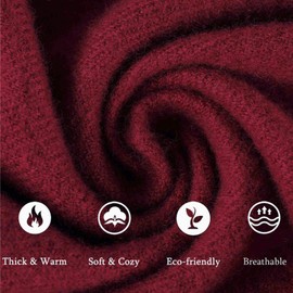 vimate Cashmere Scarf and Scarf, Women's Thick Soft Cashmere Pashmina Scarf Wrap, H# Burgundy