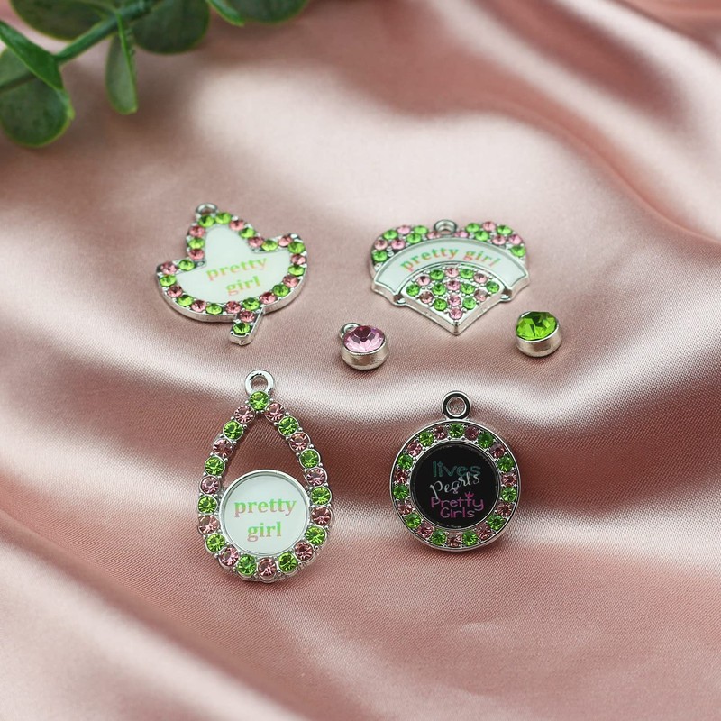 6PCS Sorority Jewelry DIY Charms for Bracelet Necklace Sorority Gifts