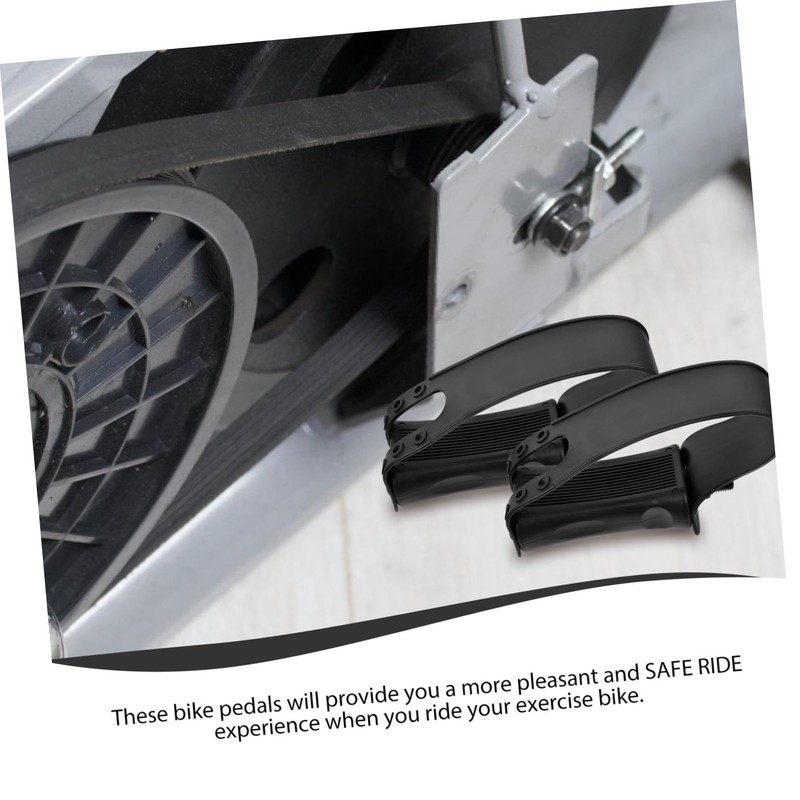 Mipcase 1Pair Gym Cycle Pedals with Straps Durable Replacement Bike