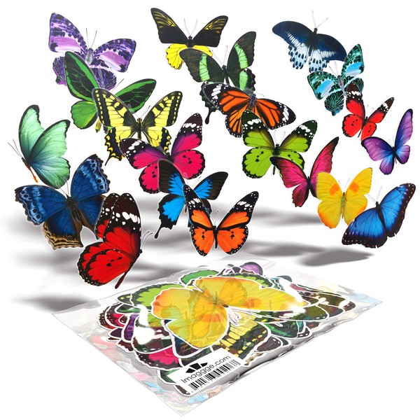Imaggge.com - 20x - Butterflies - Repositionable Electrostatic Stickers -