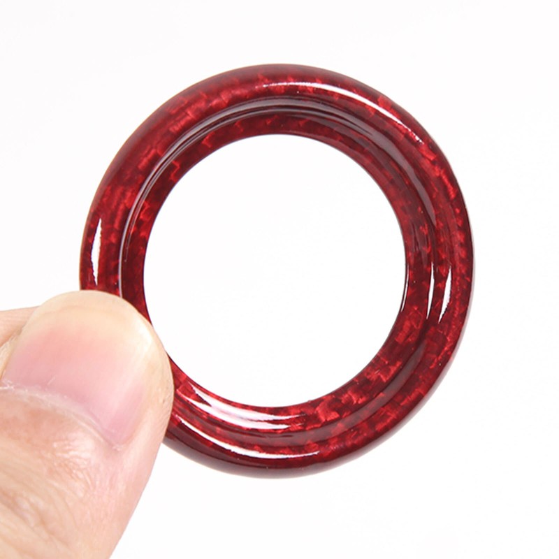 car-king888 Red Carbon Car Starter Button Ring Trim Styling Cover