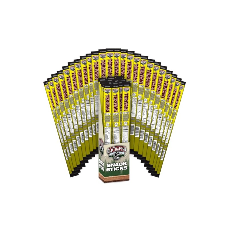 Old Trapper Teriyaki Snack Sticks, 1.2-Ounce Individually Wrapped Packages, Natural