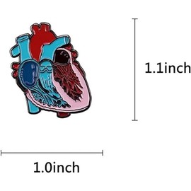Anatomical Heart Brooch Pins Medical Anatomy Heart Enamel Pins Human Organ Heart Enamel Pins for Backpacks Badge Hats Bags for Doctor Nurse Gifts, Metal