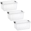 Superio Clear Storage Bins with Lids, 3 Pack- Plastic Storage