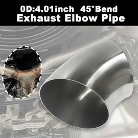 Gorniloxam OD 4 inch 45 degree exhaust elbow Pipe (Mandrel Bend Elbow) SS304 Stainless Steel Bend Suitable for Car Modified Exhaust Elbow Pipe, Stair Handrail, etc (1 pcs)