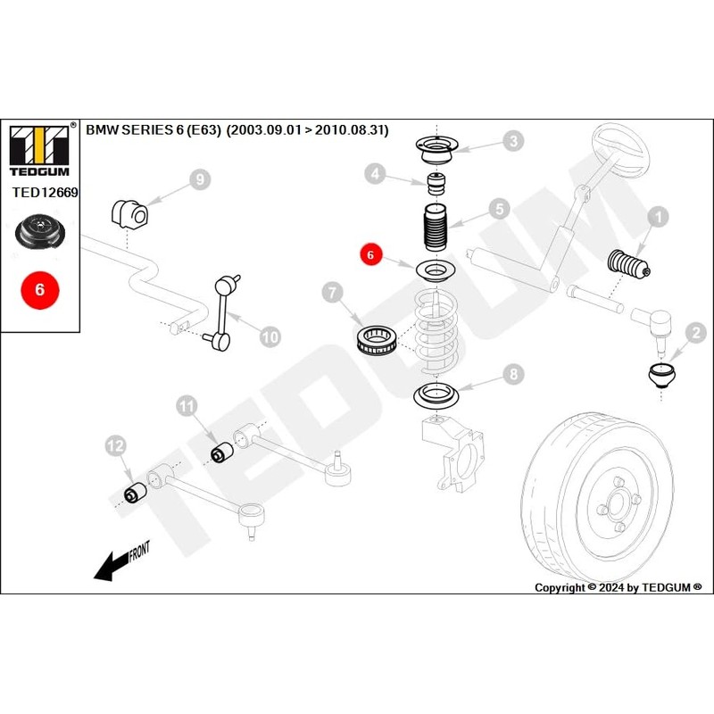 TEDGUM TED12669 FRONT SPRING (UPPER)