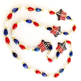 USA Flag Patriot Stars Mardi Gras Beads Mardi Gras Beads New Orleans Bayou Lousianna Cajun Creole Party