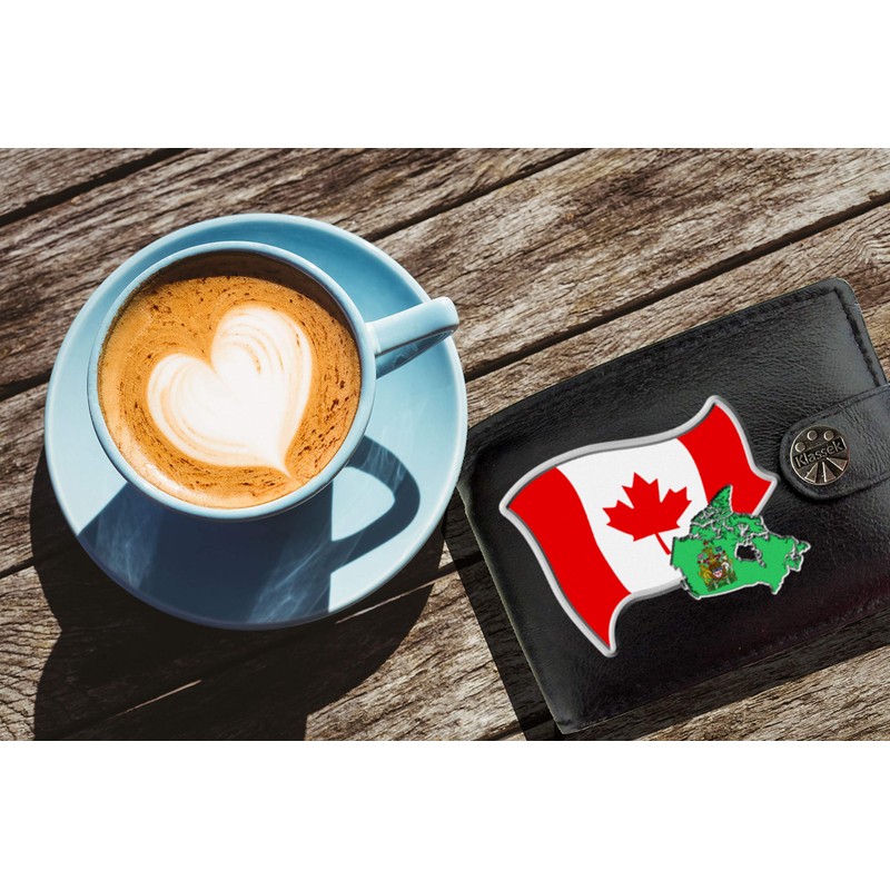 Klassek Canada Flag Canadian Map and Coat of Arms COA