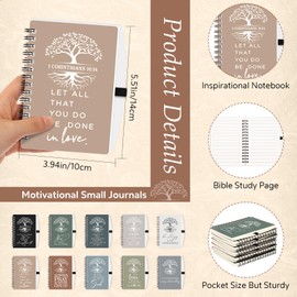 Kosiz 60 Pcs Christian Gift Bulk Prayer Journal Bible Verse Spiral Notebook with Ballpoint Tree of Life Religious Grandparent Day Gift for Church Clergy Pastor Sunday School Teacher (Boho Color)