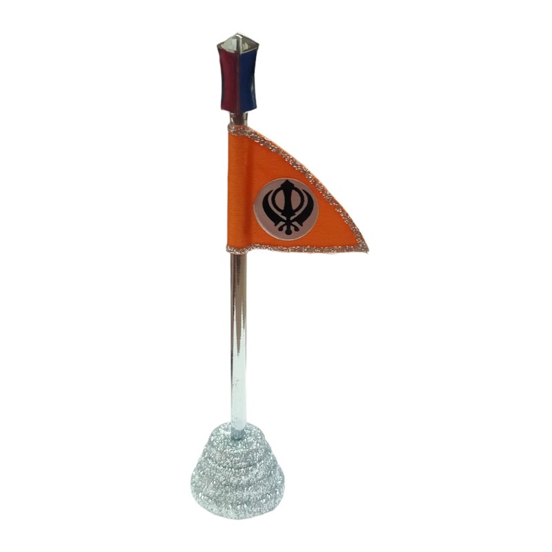 Khanda (Nishan Sahib) Flag for Car Dashboard and tabletop -