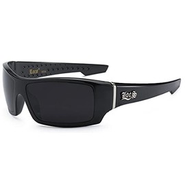 Locs Men's Cholo Biker Sunglasses - Black Frame, Black Lens, Non-Polarized, UV Protection