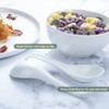 Asian Ceramic Spoons Set of 6-6.8 Inch White Chinese Soup
