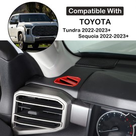 Aunginsy Car Dashboard Side Air Outlet Frame Compatible with Toyota Tundra/Sequoia 2022-2023 Center Console Dashboard Air Vent Air-Conditioner Wind Outlet Frame Decorative Cover Trim ABS Accessories