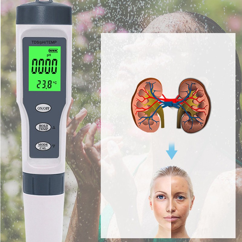 Water Quality Tester 3 in 1 PH TDS TEMP Meter