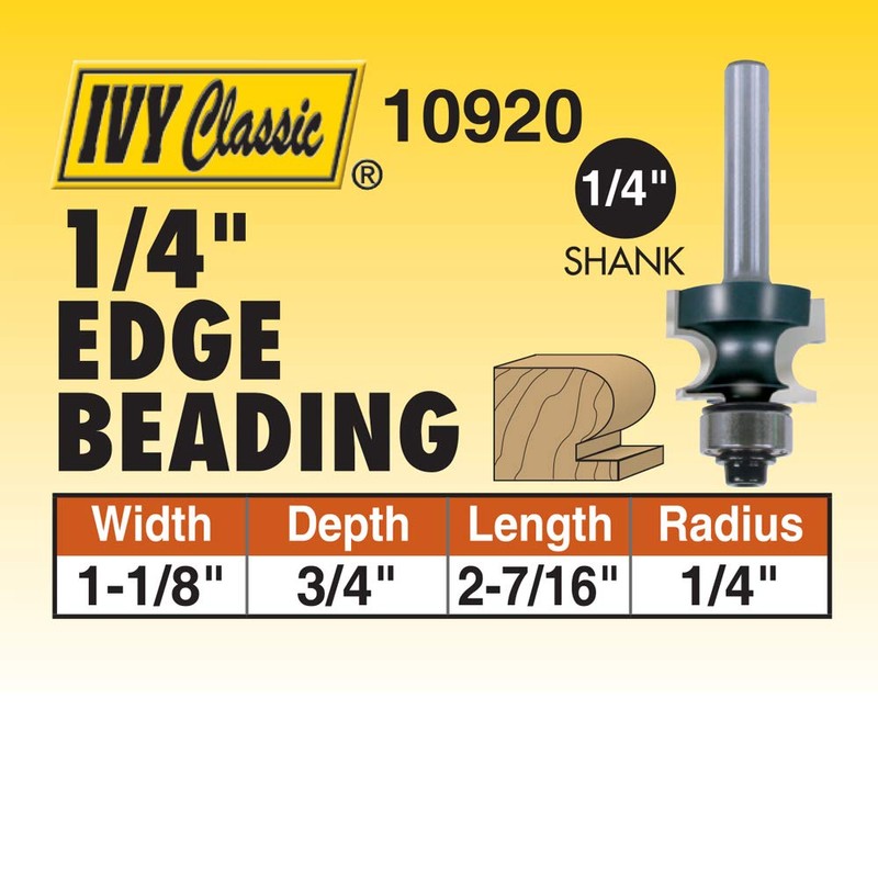 IVY Classic 10920 1/4-Inch Radius Edge Beading Carbide Router Bit