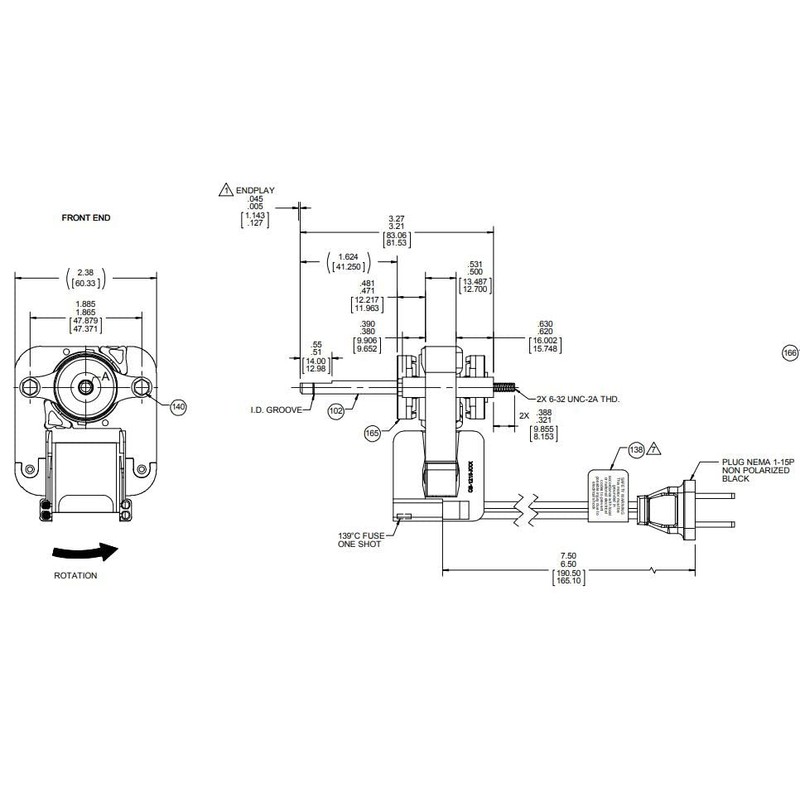 Fasco Motors Fasco K1550 C-Frame Vent Fan Motor & Fan