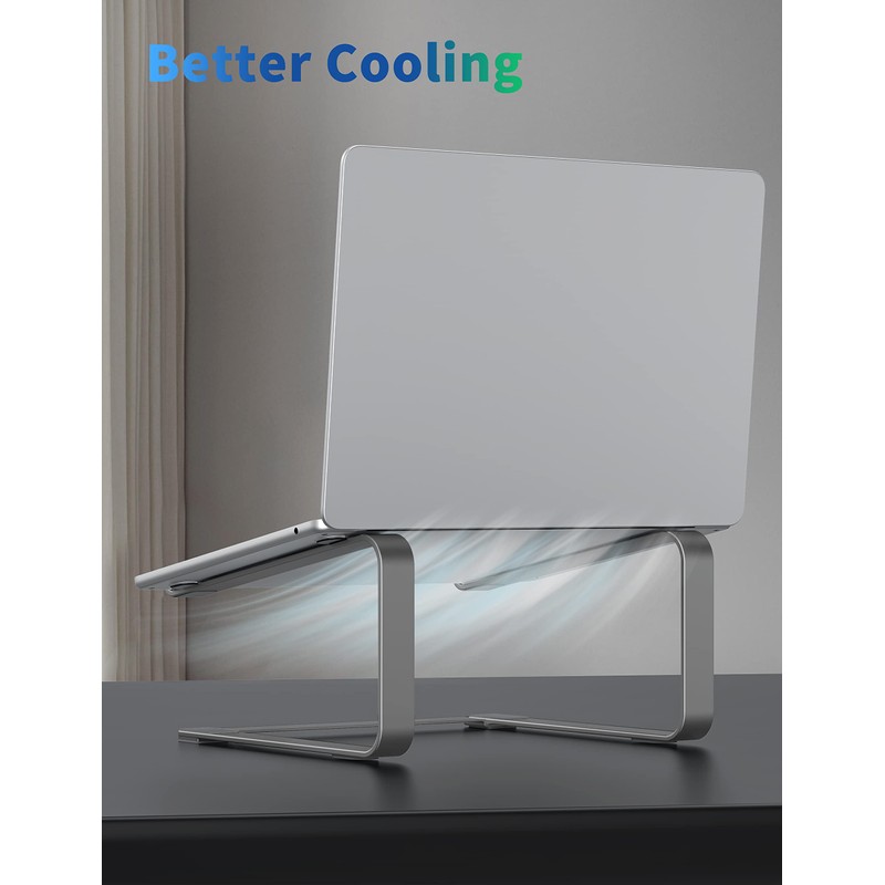 SOUNDANCE Laptop Stand for Desk, Metal Computer Riser, Heavy Stable