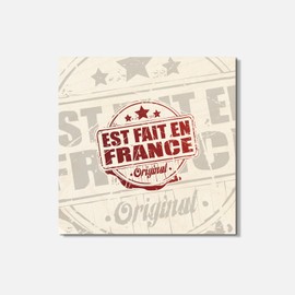 Unbranded Est Fait En France Original Travel 4'' X 4'' Square Wooden Coaster