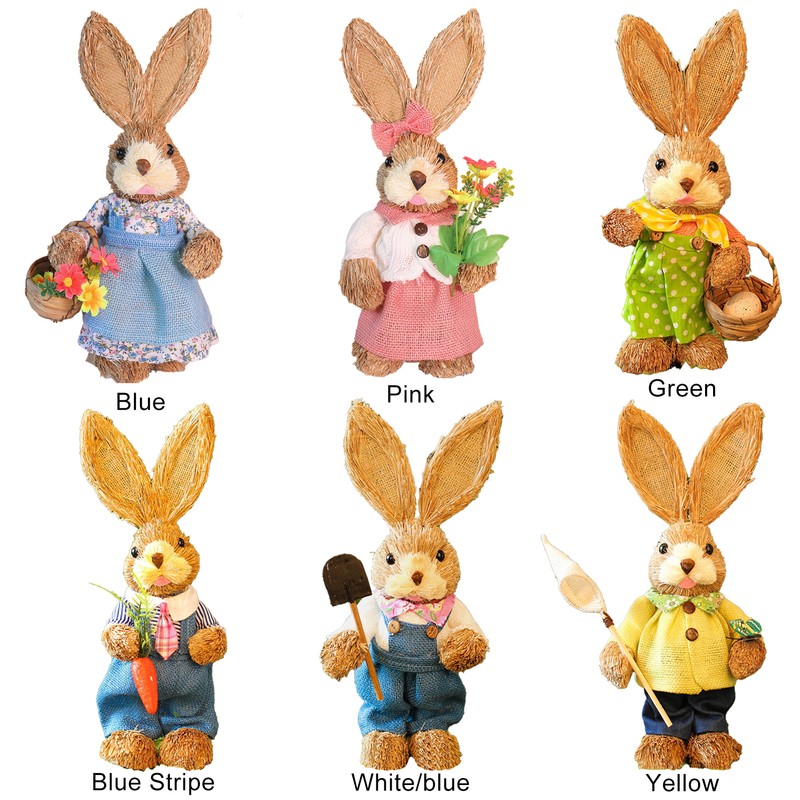 Children DIY Straw Bunny Set Parent Child Straw Rabbit Handmade