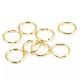TierraCast 10mm Gold Round Open Jump Rings - TierraCast 18 Gauge - 25-Pack