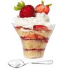 LSR LORESO Mini Swirl Triangle Plastic Dessert Cups with Spoons,
