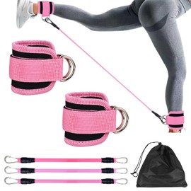 Ankle Resistance Bands with Cuffs, Ankle Bands for Working Out, Glutes Workout Equipment, Resistance Bands Set for Home Workouts, Gym, Butt Exercise, Kickbacks Hip Fitness Training
