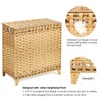 Laundry Hamper with 3 Removable Liner Bags; 132L Handwoven Rattan