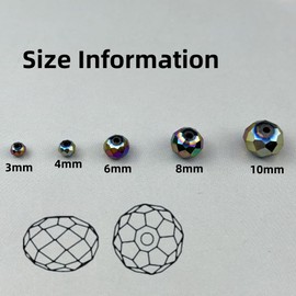 Pinhoollgo 400pcs 4mm Crystal Glass Beads Faceted Rondelle Glass Spacer Beads for Bracelets Necklace Pendants Earrings Key Chains Jewelry Making(Rainbow)