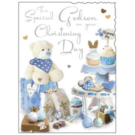 Jonny Javelin Special Godson On Your Christening Day Card