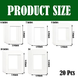 20 Pcs White Picture Mounts 5 Sizes Photo Mounts Picture Mounts for Frames Picture Frame Mounts for A4 Picture Image Display Artwork or Paintings Picture Posters,Paintings,Photo Work