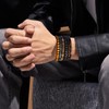 JAVMOO JAVMOO Wooden Beads Bracelet for Men Leather Wrap Hemp